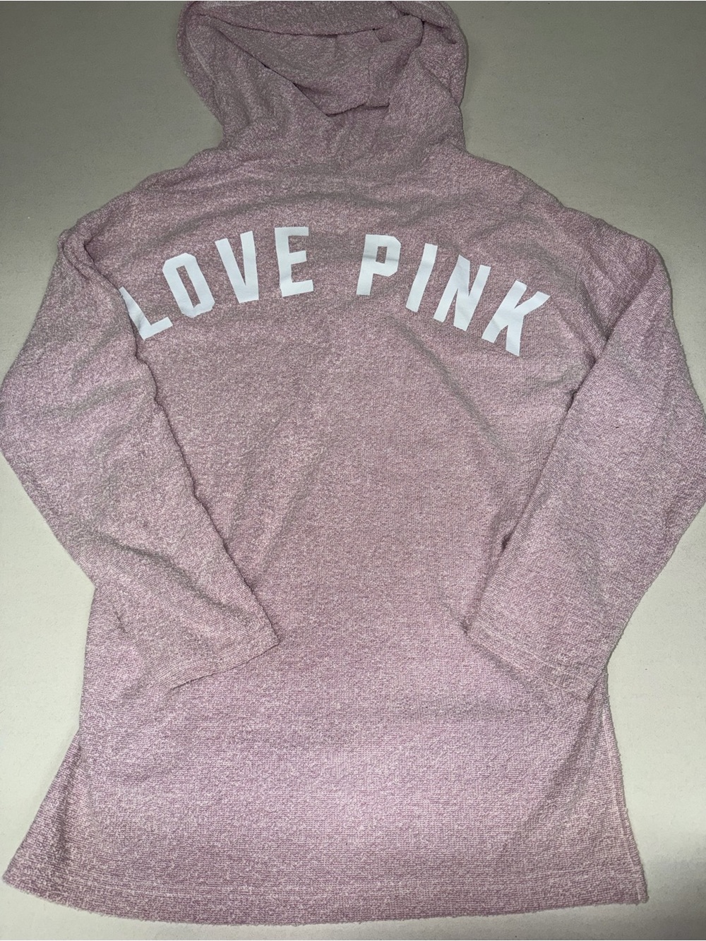 PINK Victoria's Secret Lace-Up Hooded Pullover - Lavender Pink - Picture 2 of 5